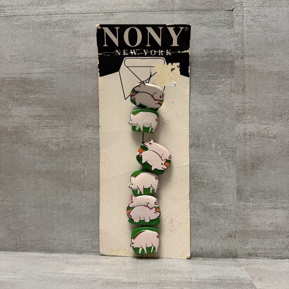 Accessories - New NOS Nony New York Pig Button Covers Farm Animals Novelty Cottagecore NWT